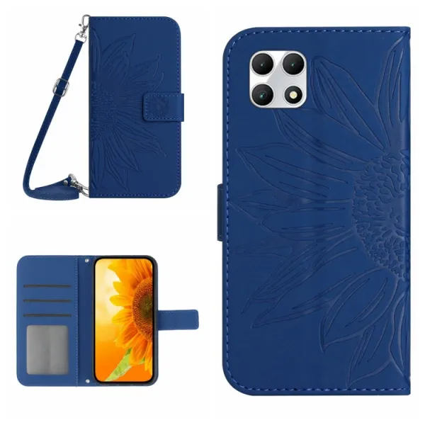 ART SUNFLOWER Peňaženkový obal so šnúrkou pre T Phone 2 modrý