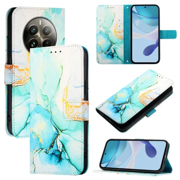 ART MARBLE Peňaženkový kryt pre Realme 12 Pro 5G / 12 Pro+ 5G GREEN