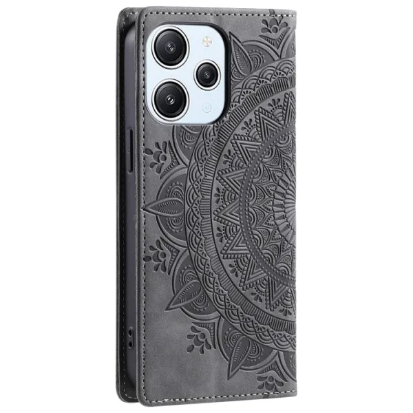 ART MANDALA Peňaženkový kryt pre Xiaomi Redmi 13 šedý
