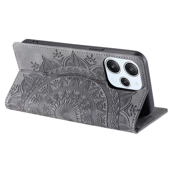 ART MANDALA Peňaženkový kryt pre Xiaomi Redmi 13 šedý