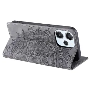 ART MANDALA Peňaženkový kryt pre Xiaomi Redmi 13 šedý