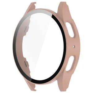 PC FULL COVER Plastový kryt so sklom pre Samsung Galaxy Watch 7 44mm ružový