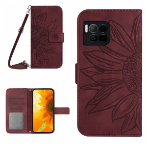 ART SUNFLOWER Peňaženkový obal so šnúrkou pre T Phone 2 Pro bordový