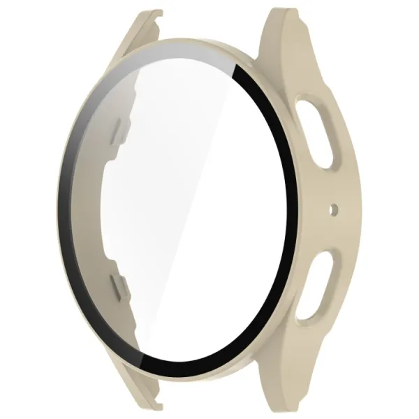 PC FULL COVER Plastový kryt so sklom pre Samsung Galaxy Watch 7 40mm béžový