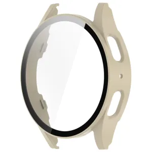 PC FULL COVER Plastový kryt so sklom pre Samsung Galaxy Watch 7 40mm béžový