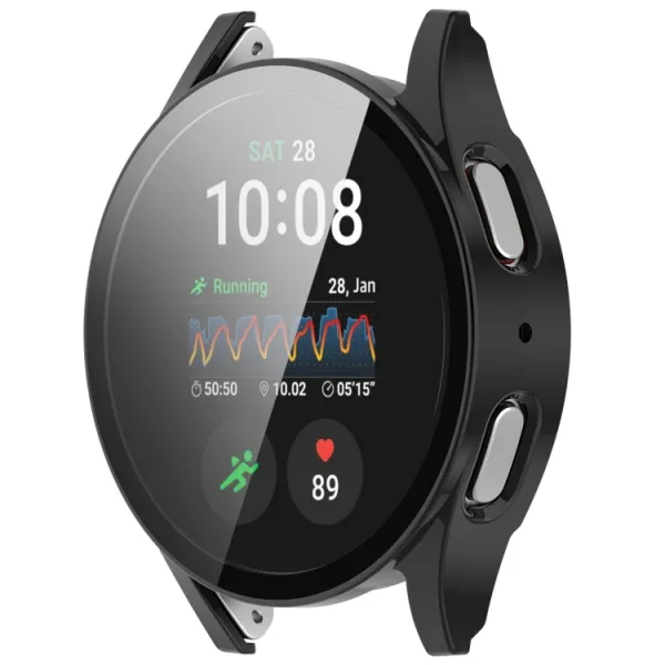 PC FULL COVER Plastový kryt so sklom pre Samsung Galaxy Watch 7 44mm čierny