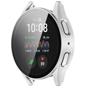 PC FULL COVER Plastový kryt so sklom pre Samsung Galaxy Watch 7 44mm strieborný
