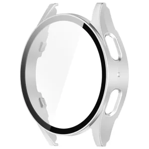 PC FULL COVER Plastový kryt so sklom pre Samsung Galaxy Watch 7 44mm strieborný