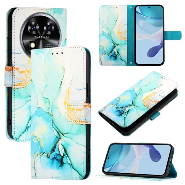 ART MARBLE Peňaženkový kryt pre Oukitel C37 GREEN
