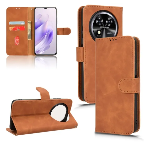 SKIN FLIP Peňaženkové puzdro pre Oukitel C37 hnedé