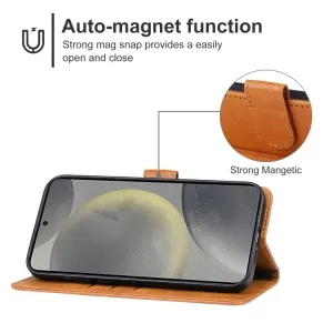 SMOOTH Peňaženkové puzdro pre Samsung Galaxy S24 FE 5G hnedé