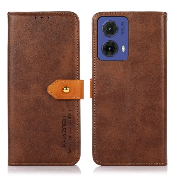 KHAZNEH DUAL-COLOR Peňaženkový kryt pre Motorola Moto G85 5G hnedý