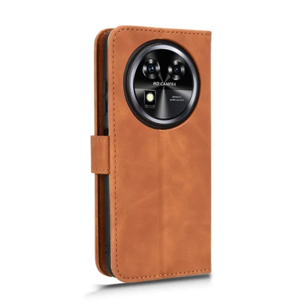 SKIN FLIP Peňaženkové puzdro pre Oukitel C37 hnedé