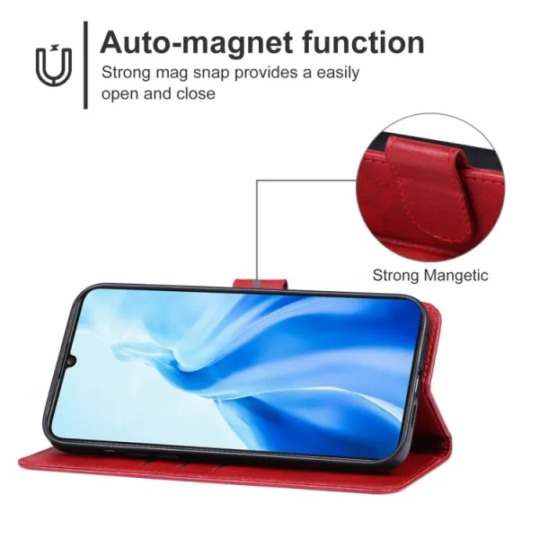 SMOOTH Peňaženkové puzdro pre Oukitel C51 červené