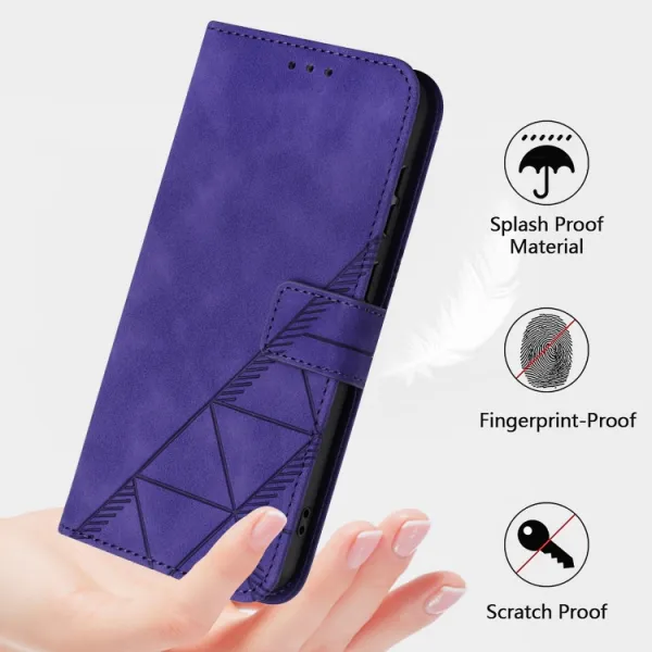 TRIANGLE Peňaženkové puzdro s remienkom HTC U24 Pro fialové