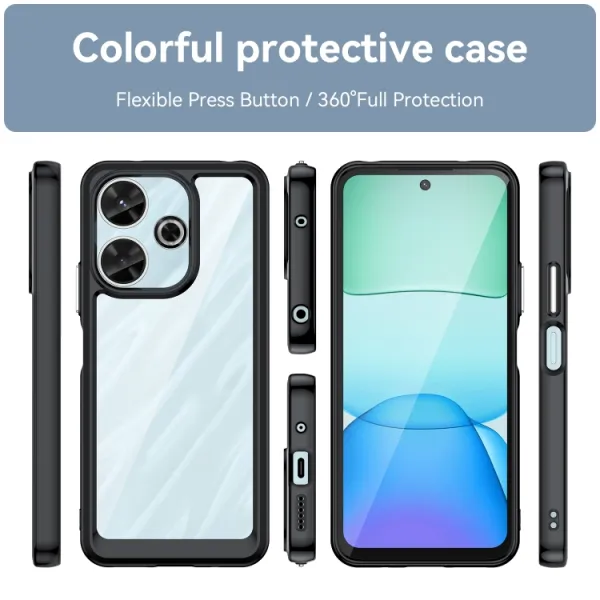 CRYSTAL Ochranný obal pre Xiaomi Redmi 13 čierny
