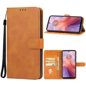SMOOTH Peňaženkové puzdro pre Motorola Moto E14 hnedé