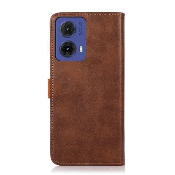 KHAZNEH DUAL-COLOR Peňaženkový kryt pre Motorola Moto G85 5G hnedý