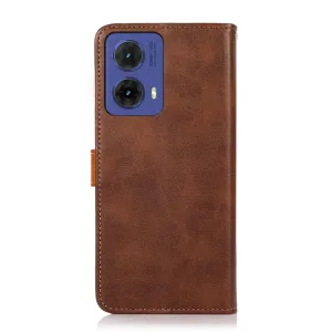 KHAZNEH DUAL-COLOR Peňaženkový kryt pre Motorola Moto G85 5G hnedý