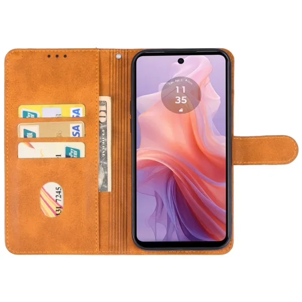 SMOOTH Peňaženkové puzdro pre Motorola Moto E14 hnedé