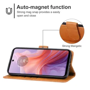 SMOOTH Peňaženkové puzdro pre Motorola Moto E14 hnedé