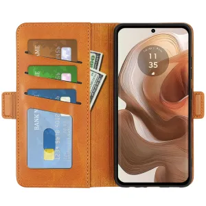 SIDE Peňaženkové puzdro pre Motorola Edge 50 Ultra svetlohnedé