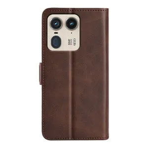 SIDE Peňaženkové puzdro pre Motorola Edge 50 Ultra tmavohnedé