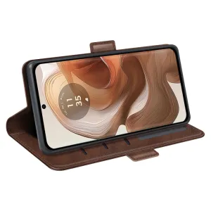 SIDE Peňaženkové puzdro pre Motorola Edge 50 Ultra tmavohnedé