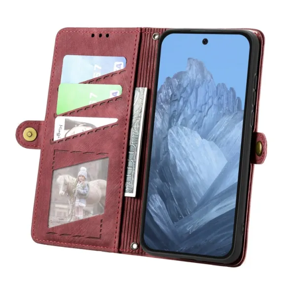 GEOM Peňaženkové puzdro pre Google Pixel 9 červené