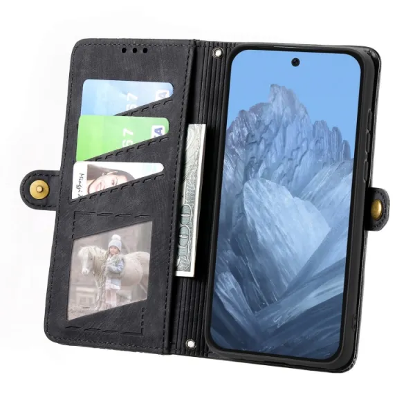 GEOM Peňaženkové puzdro pre Google Pixel 9 čierne