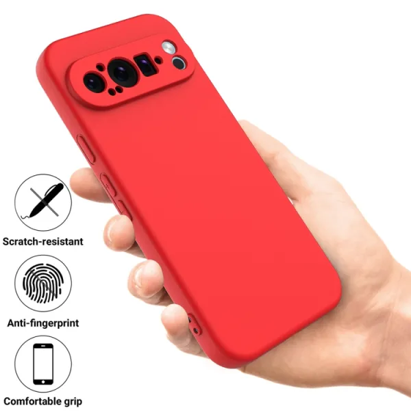 RUBBER Ochranný obal pre Google Pixel 9 Pro červený