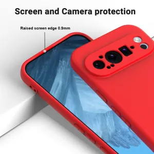 RUBBER Ochranný obal pre Google Pixel 9 Pro červený
