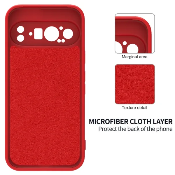 RUBBER Ochranný obal pre Google Pixel 9 Pro červený