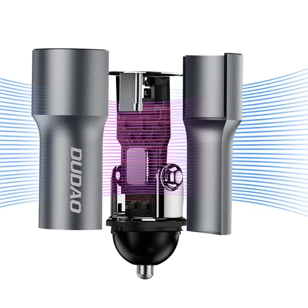 DUDAO R14 Autonabíjačka USB Typ-C 30W strieborná