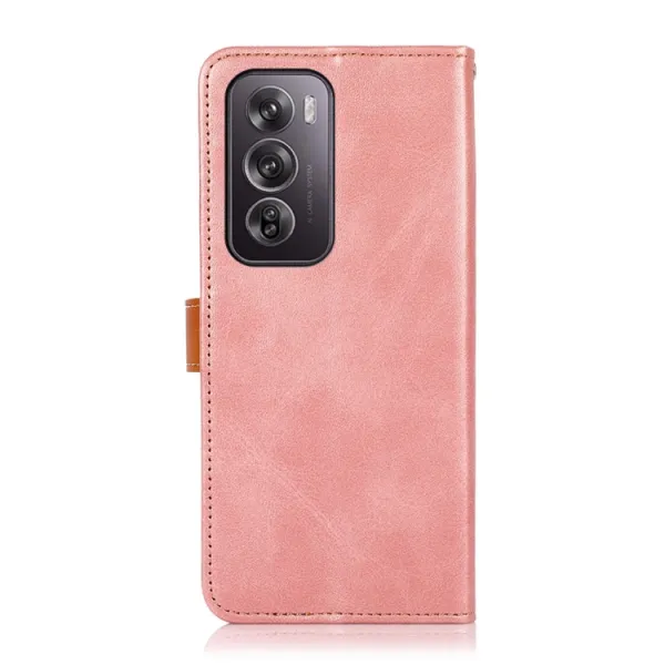 KHAZNEH DUAL-COLOR Peňaženkový kryt pre Oppo Reno12 Pro 5G ružový