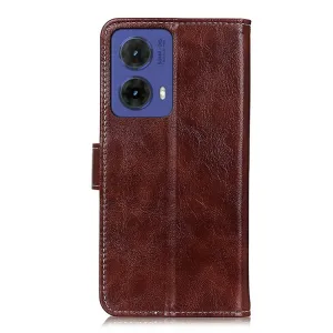 RETRO Peňaženkový obal Motorola Moto G85 5G hnedý