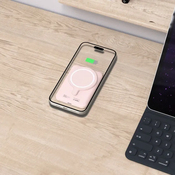 TECH-PROTECT PB10 15W Externá + bezdrôtová nabíjačka 5000 mAh ružová