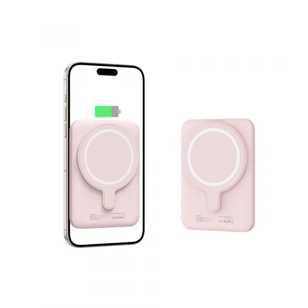 TECH-PROTECT PB10 15W Externá + bezdrôtová nabíjačka 5000 mAh ružová