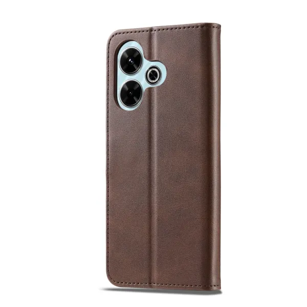 IMEEKE Peňaženkový obal pre Xiaomi Redmi 13 tmavohnedý