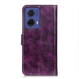 RETRO Peňaženkový obal Motorola Moto G85 5G fialový