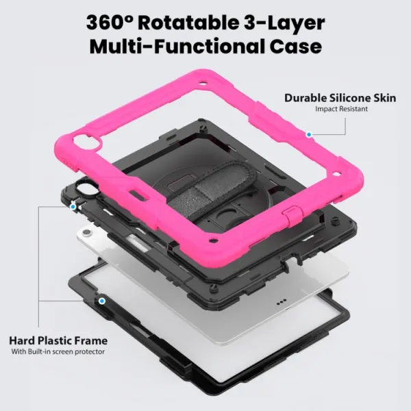 SOLID 360 Odolný obal pre Apple iPad Air 13 2026 / 2025 / 2024 ružový