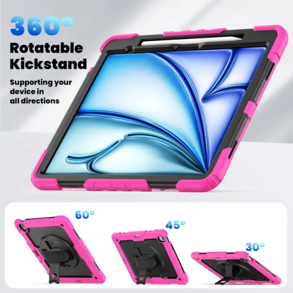 SOLID 360 Odolný obal pre Apple iPad Air 13 2026 / 2025 / 2024 ružový