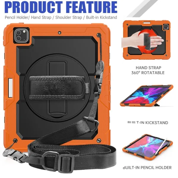 SOLID 360 Odolný obal pre Apple iPad Pro 13 2024 / M5 2025 oranžový