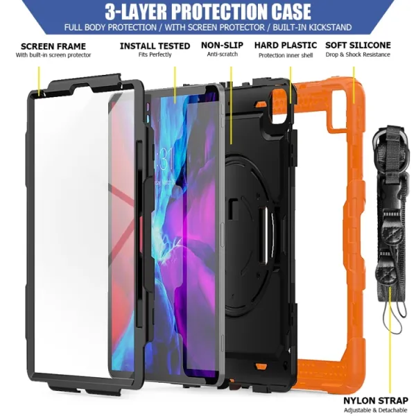 SOLID 360 Odolný obal pre Apple iPad Pro 13 2024 / M5 2025 oranžový