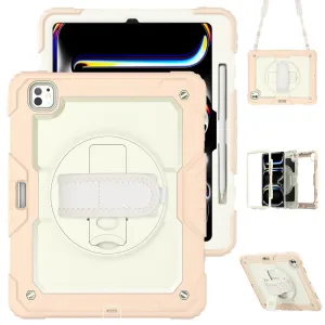 SOLID 360 Odolný obal pre Apple iPad Pro 13 2024 / M5 2025 béžový-ružový