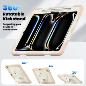 SOLID 360 Odolný obal pre Apple iPad Pro 13 2024 / M5 2025 béžový-ružový