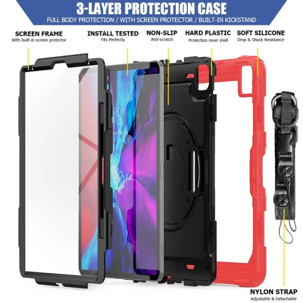 SOLID 360 Odolný obal pre Apple iPad Pro 13 2024 / M5 2025 červený