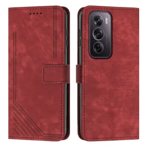 STRIPE Peňaženkové puzdro s remienkom pre Oppo Reno12 Pro 5G červené