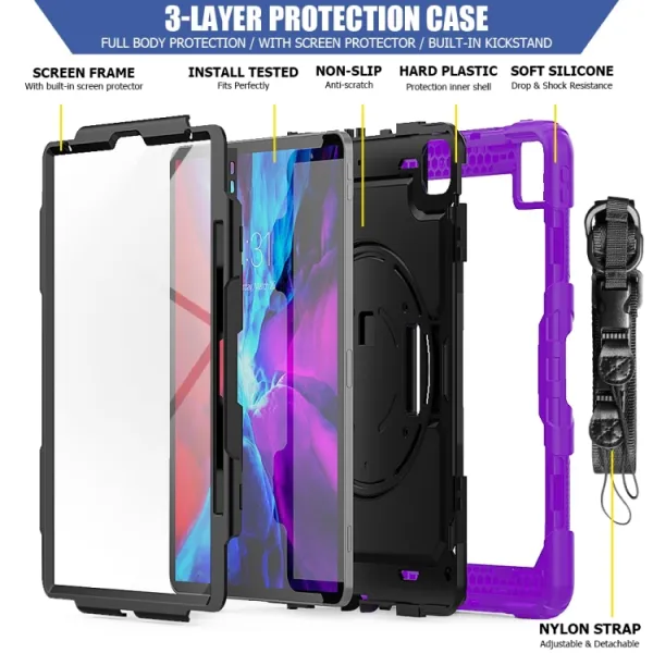 SOLID 360 Odolný obal pre Apple iPad Pro 13 2024 / M5 2025 fialový