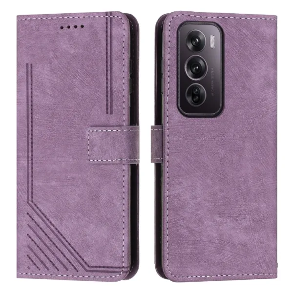 STRIPE Peňaženkové puzdro s remienkom pre Oppo Reno12 Pro 5G fialové